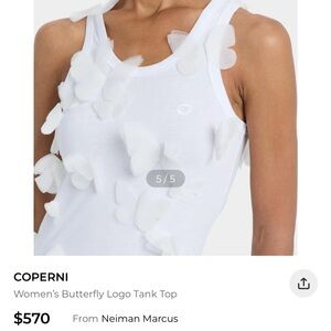 Coperni White Butterfly Logo Tank Top